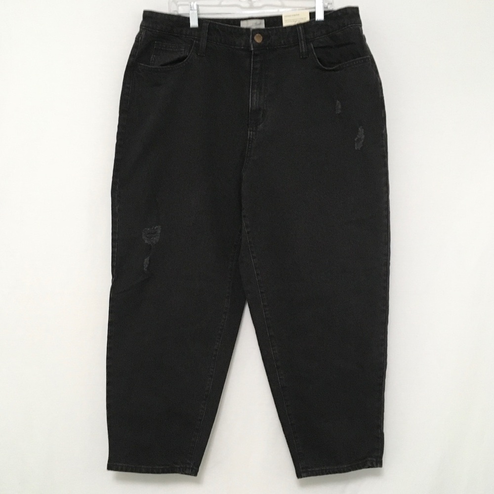 Universal Thread Black 16W Black Balloon Vintage Stretch High Rise Tapered Jeans